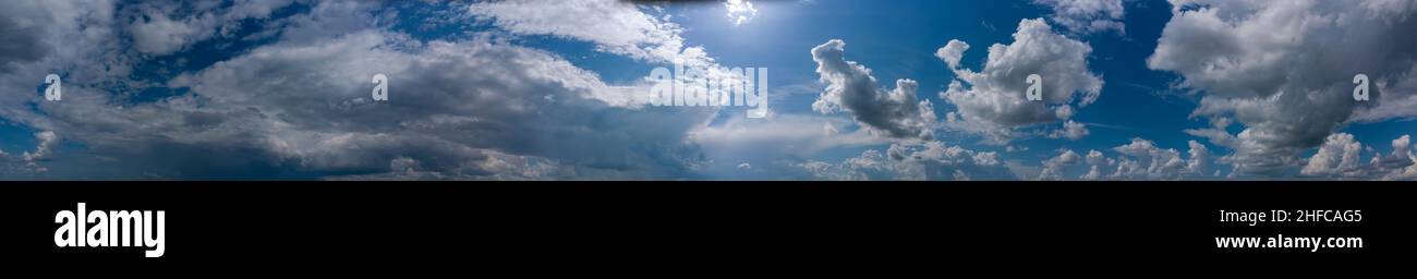 Panorama of blue sky with clouds Stock Photo - Alamy
