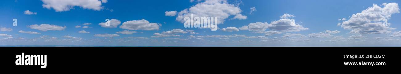 Panorama of blue sky with white clouds Stock Photo - Alamy