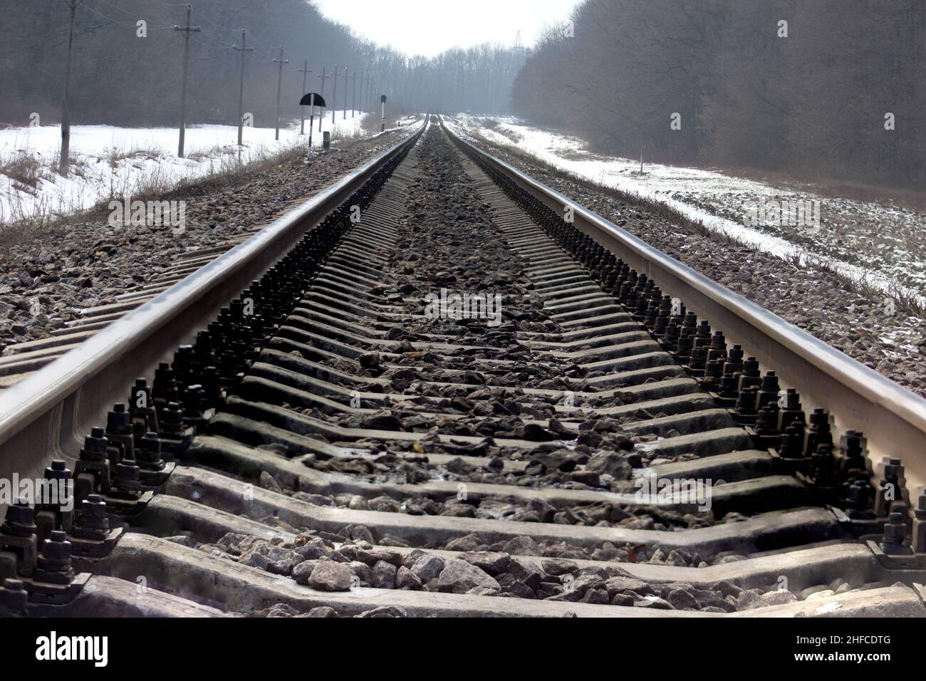Empty railroad in winter hi-res stock photography and images - Alamy