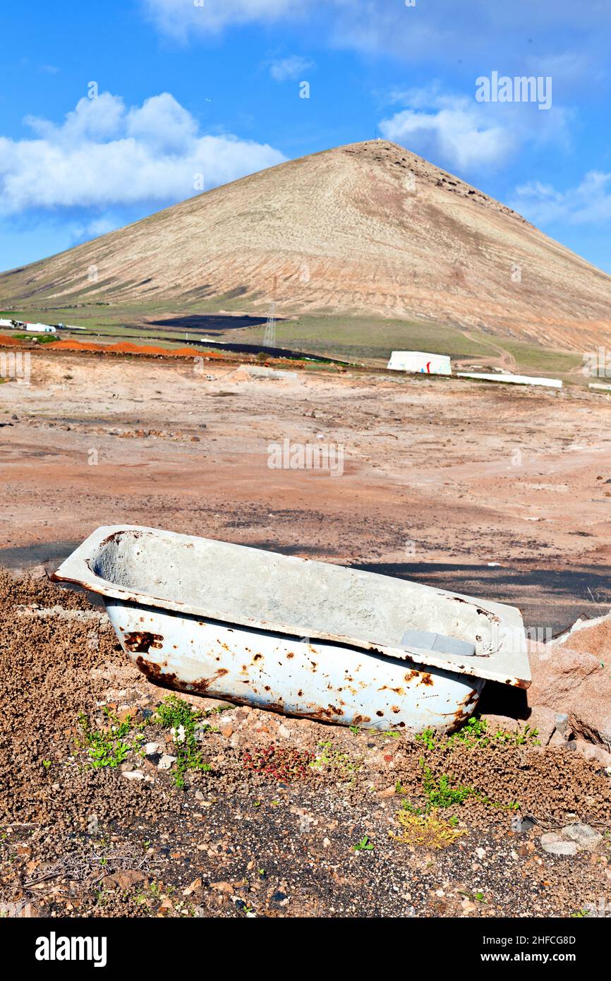 bath tub as environmental pollution in volcaniv landscape Stock Photo Alamy