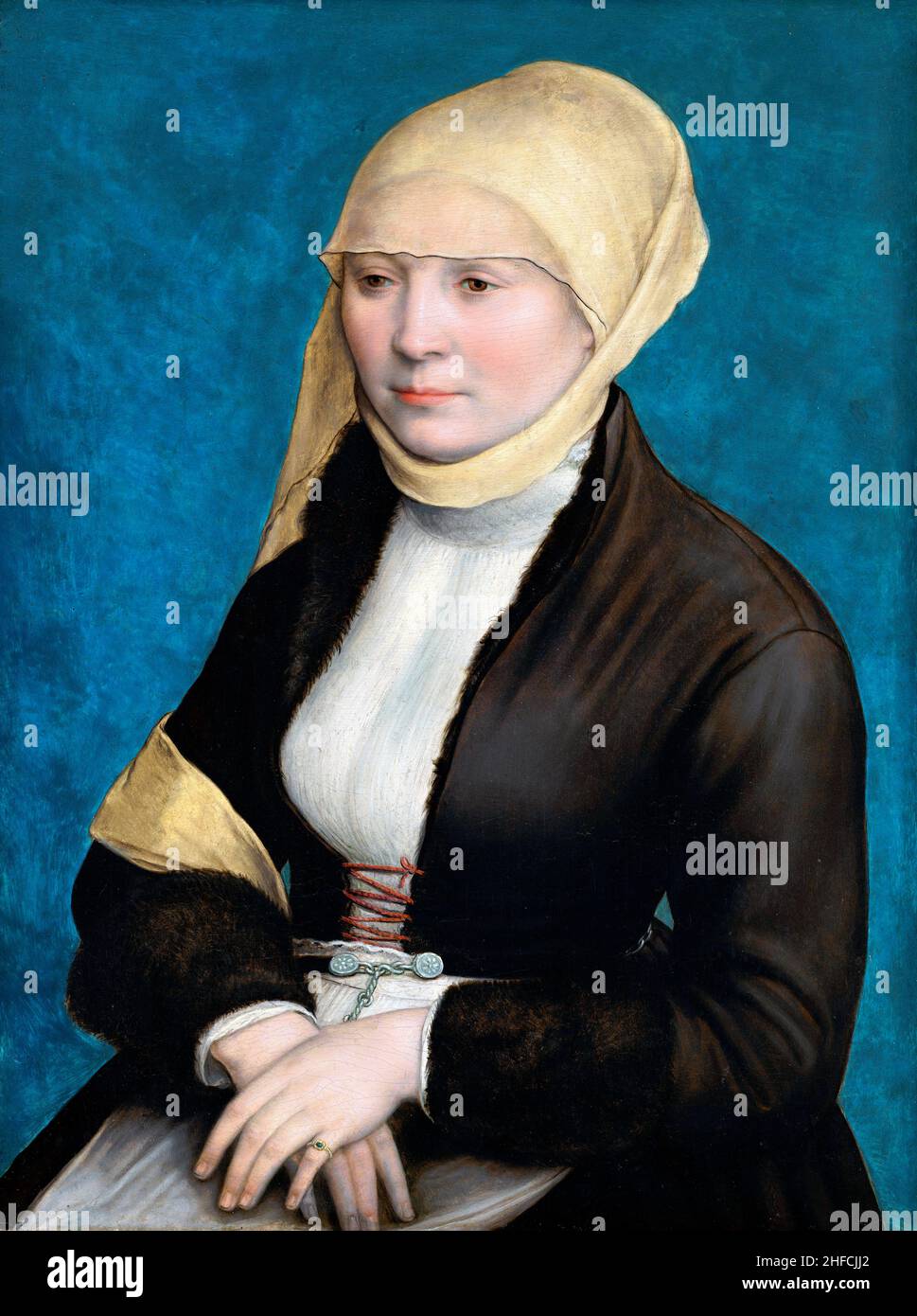 Portrait of a Woman from Southern Germany by Hans Holbein the Younger (1497/8-1543), oil on panel, c. 1520-25 Stock Photo