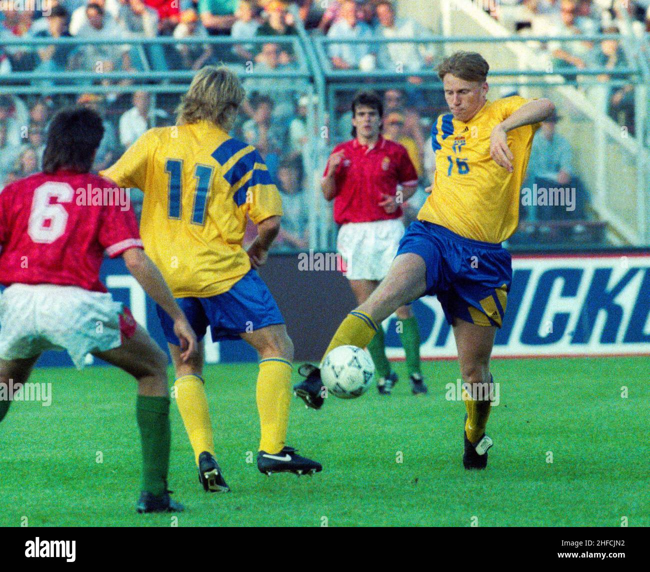 KENNET ANDERSSON football player in Swedish National team and professional in Belgium Mechelem during European Championship in Sweden 1992 Stock Photo