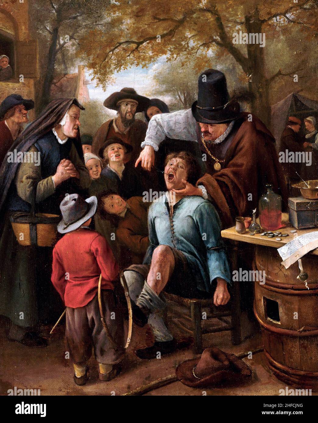 Jan Steen. 'The Tooth-Puller' by the Dutch Golden Age artist, Jan Havickszoon Steen (c. 1626 1679), oil on canvas, 1651 Stock Photo