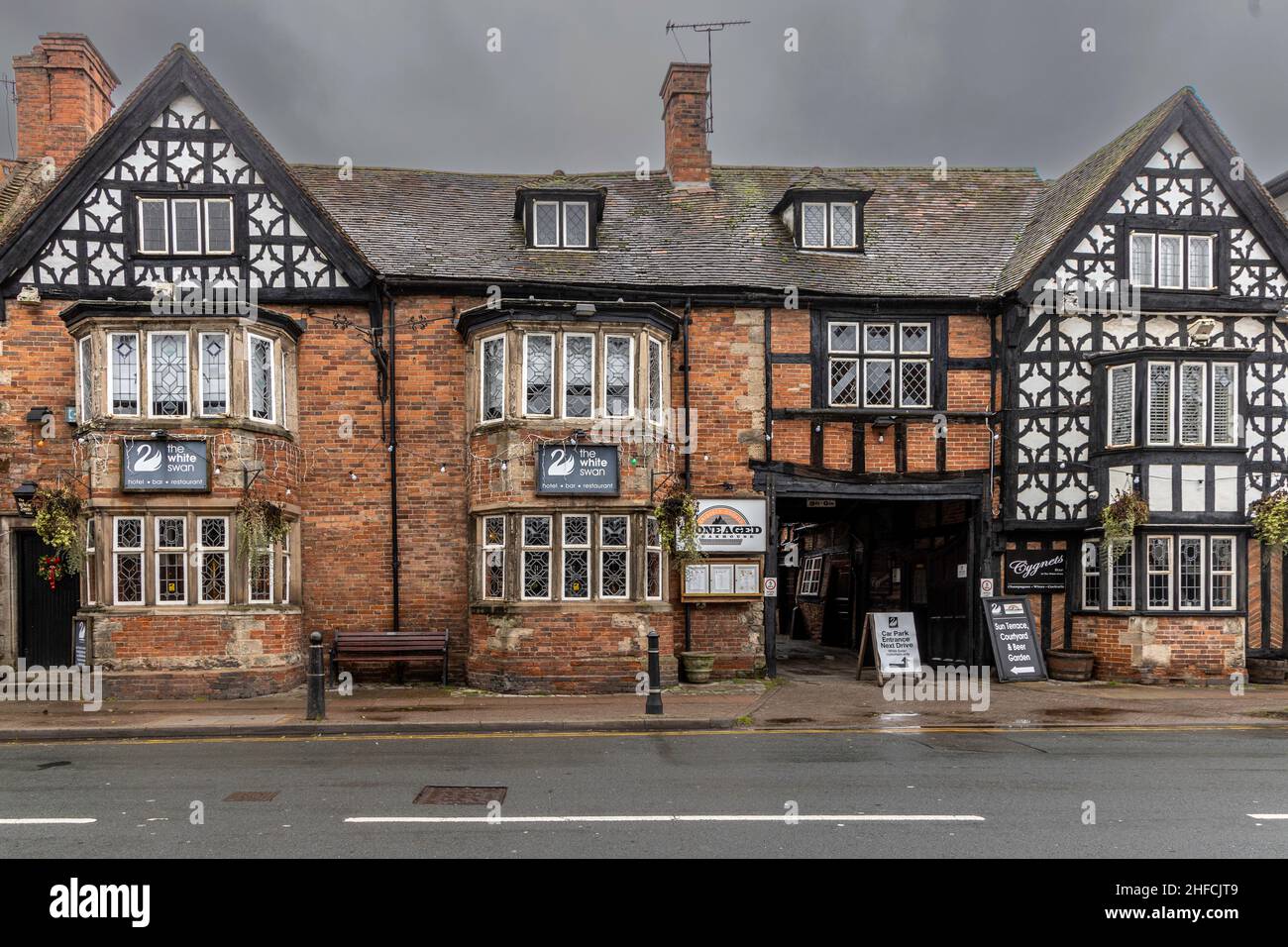 The White Swan listed building in Henley-in-Arden Stock Photo
