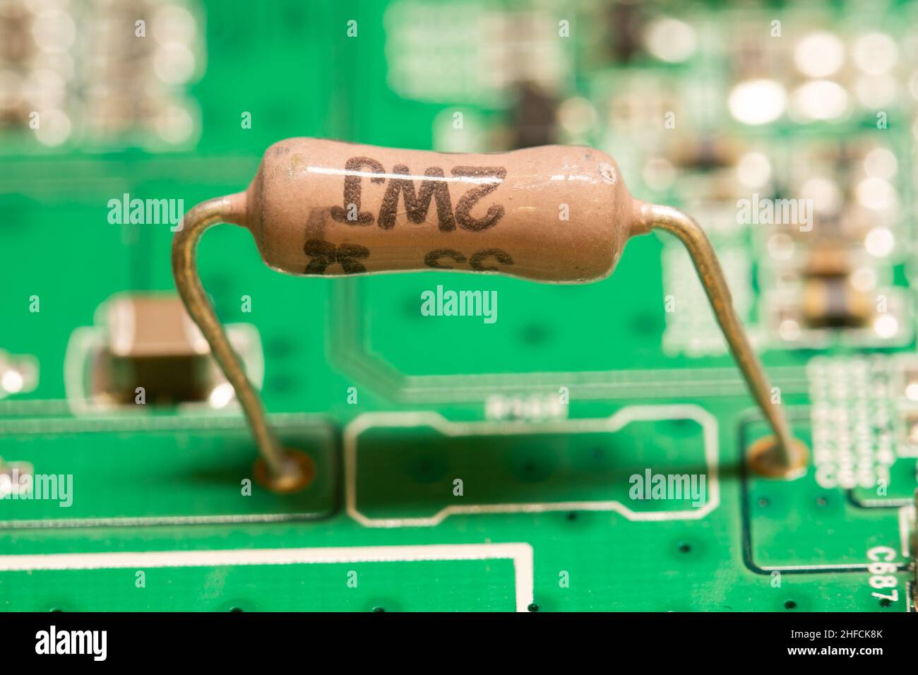 33 Ohm resistor macro. Stock Photo
