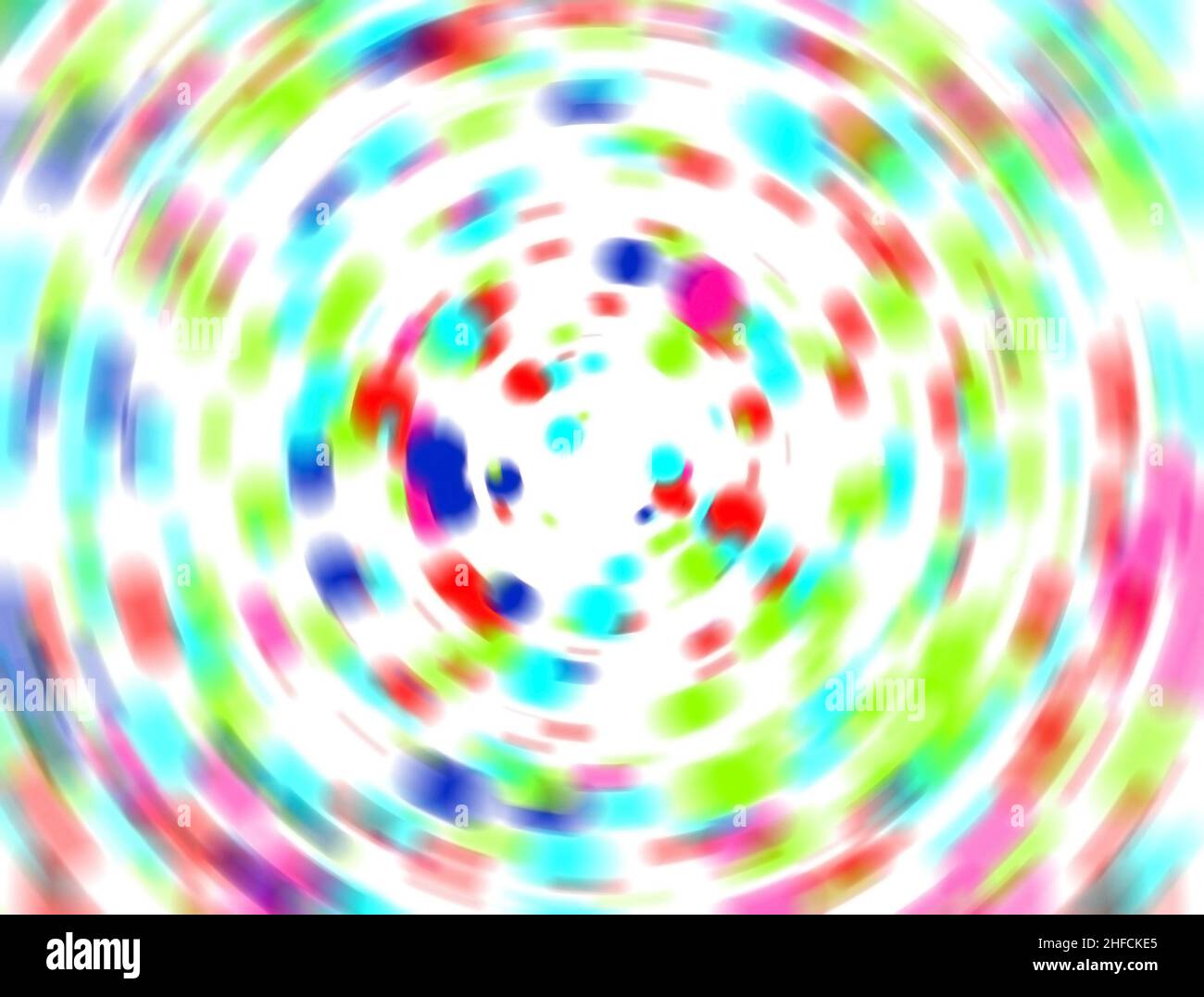 Cycle of multi-colored spheres on a white background. Motion blur. 3d rendering. Stock Photo