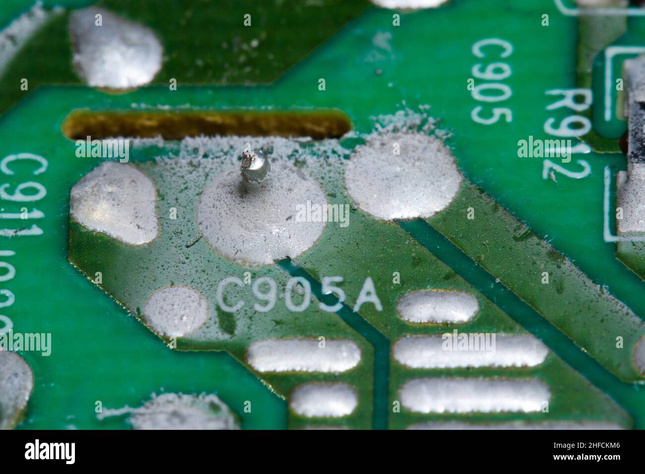 Damaged printed circuit board (PCB Stock Photo Alamy