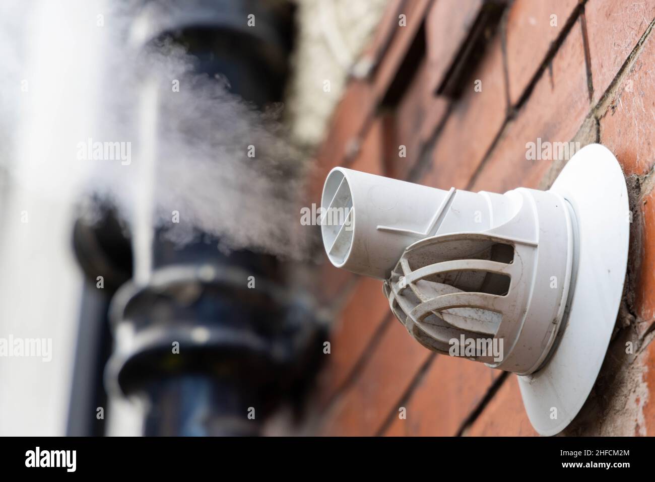Central heating boiler flue Stock Photo Alamy