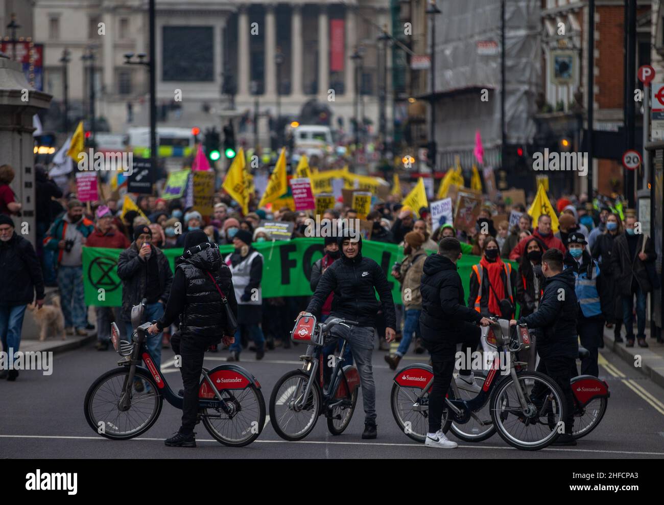 London, England, UK. 15th Jan, 2022. Protesters Stage A Demonstration ...