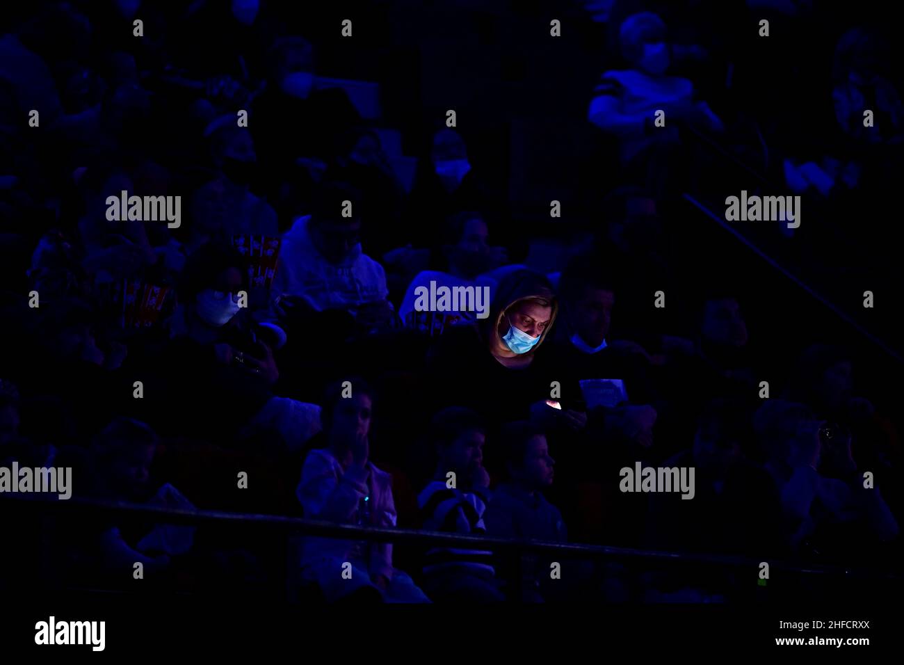 Audience is seen during the International Circus Festival in Budapest, Hungary, January 15, 2022. REUTERS/Marton Monus Stock Photo