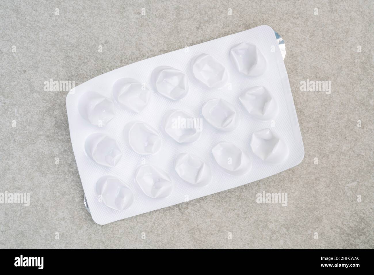 Empty Medication Packet pill pack, white used empty pill or medicine foil or blister pack on ...