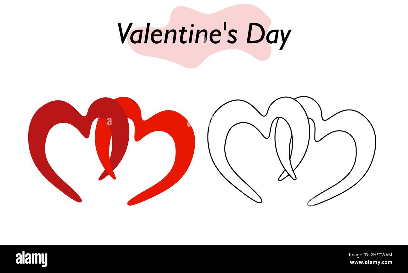 A symbol of love for Valentine Day. The heart is red and the heart is ...