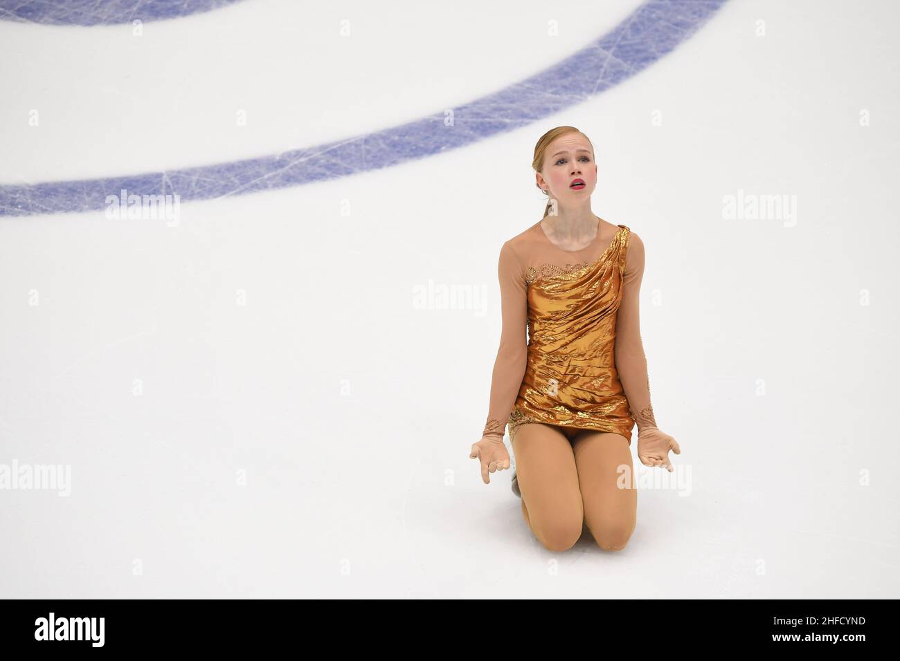 Eva Lotta KIIBUS (EST), during Women Free Skating, at the ISU European Figure Skating Championships 2022, at Tondiraba Ice Hall, on January 15, 2022 in Tallinn, Estonia. Credit: Raniero Corbelletti/AFLO/Alamy Live News Stock Photo