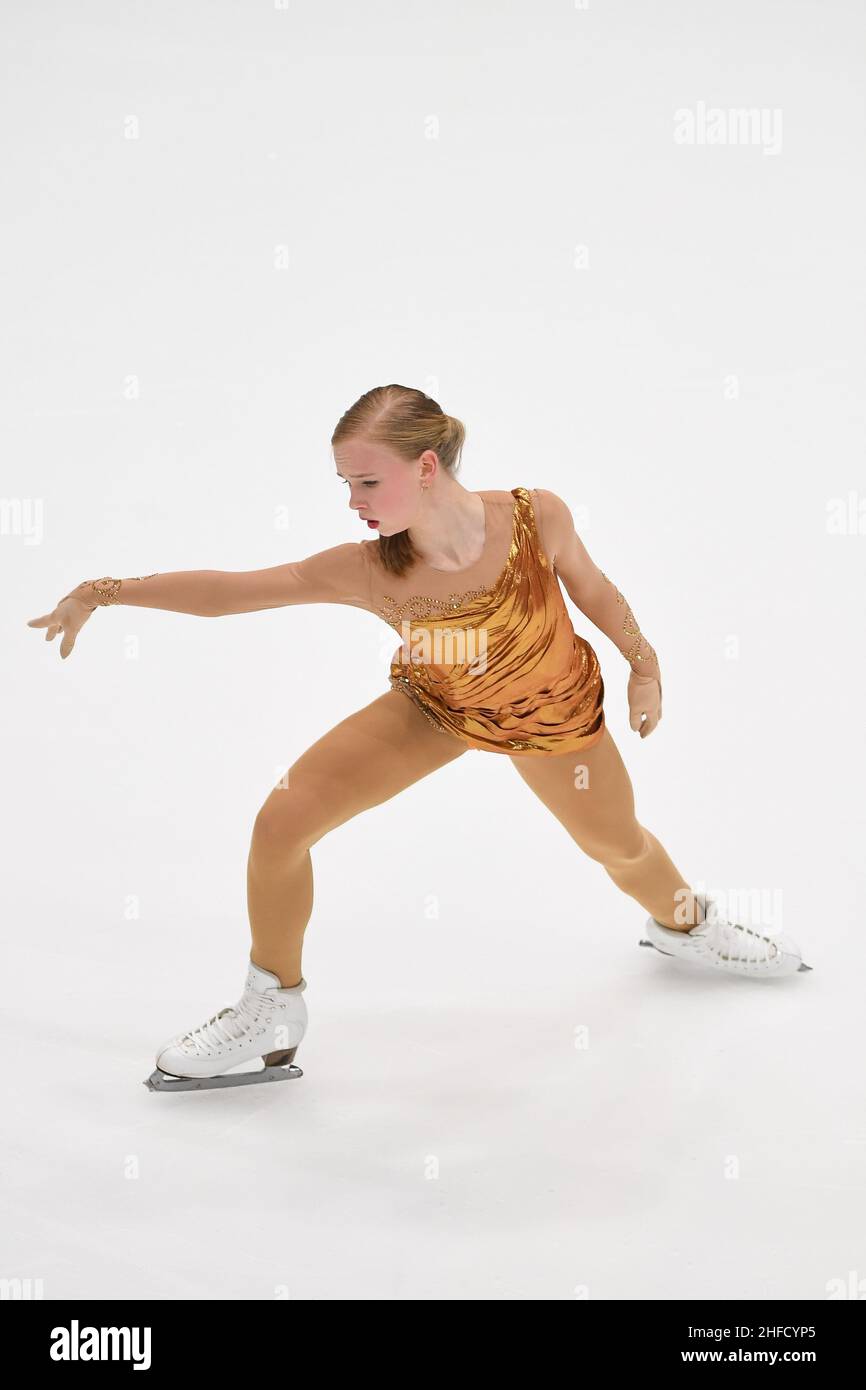 Eva Lotta KIIBUS (EST), during Women Free Skating, at the ISU European Figure Skating Championships 2022, at Tondiraba Ice Hall, on January 15, 2022 in Tallinn, Estonia. Credit: Raniero Corbelletti/AFLO/Alamy Live News Stock Photo