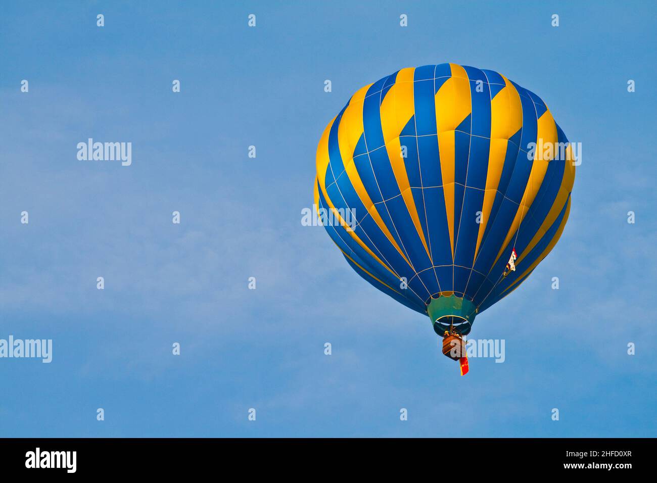 Hot Air Balloon with blue sky Stock Photo - Alamy