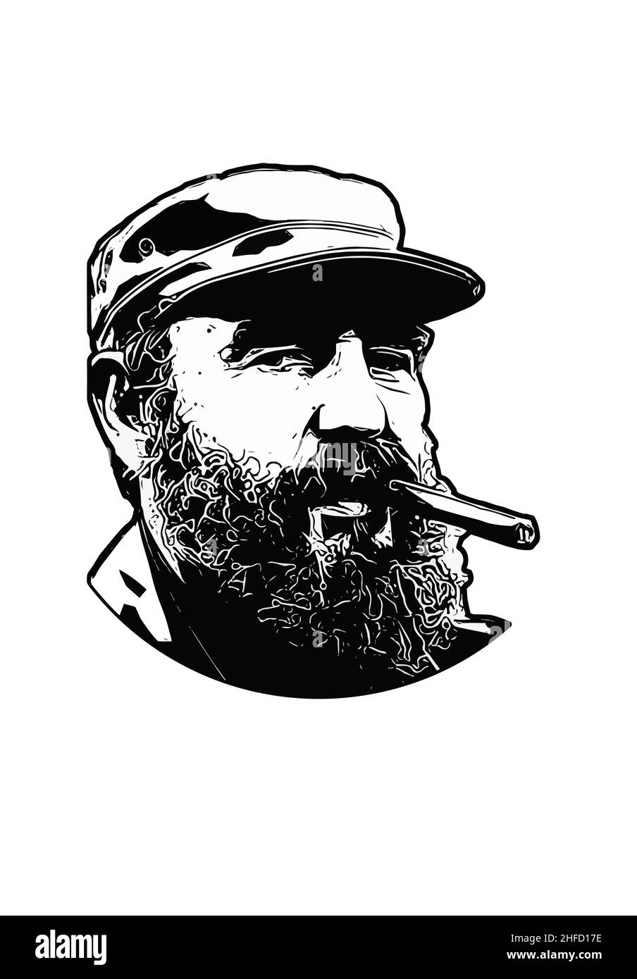 Fidel Cigar Smoking Poster Stock Vector