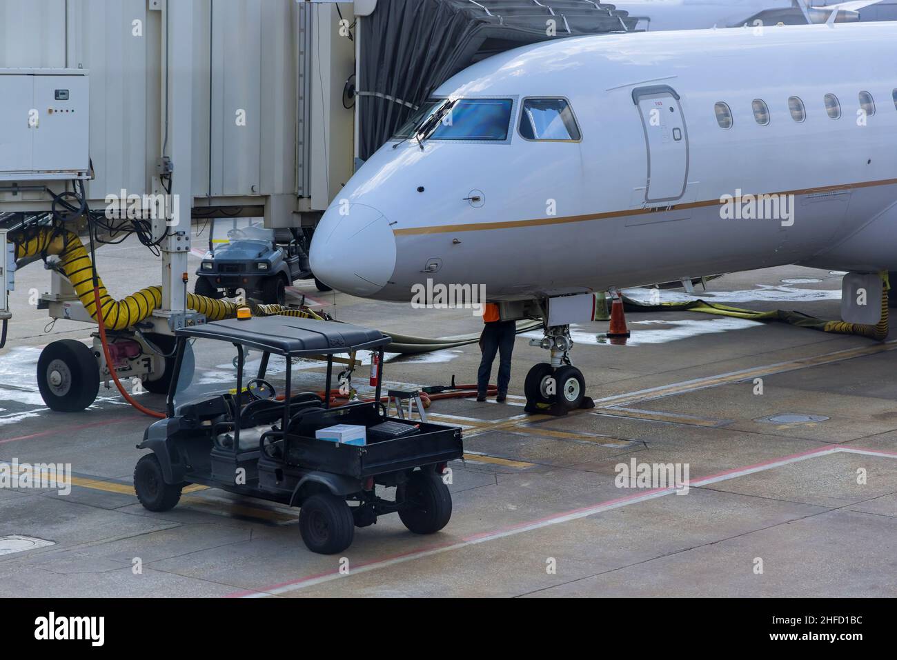 Luggage many suitcases when loaded an airplane Stock Photo Alamy