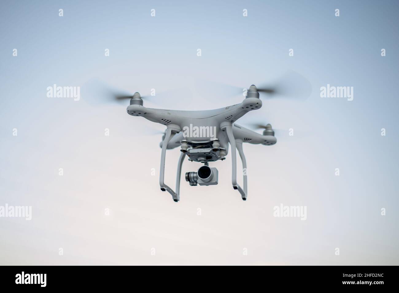 drone aircraft flying in the air Stock Photo