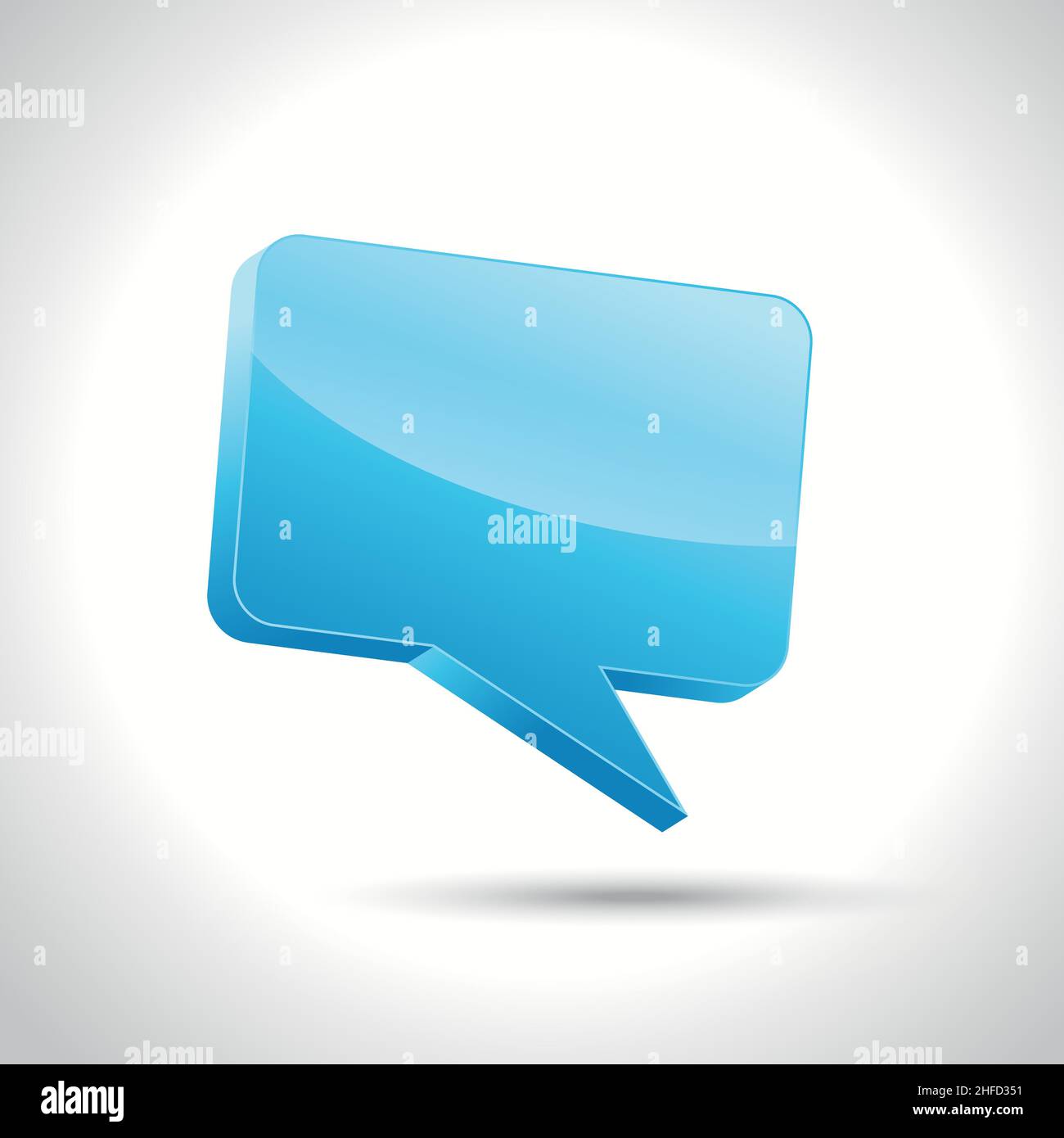 speech bubble in blue colors 3d. Vector illustration. Eps 10 vector file. Stock Vector