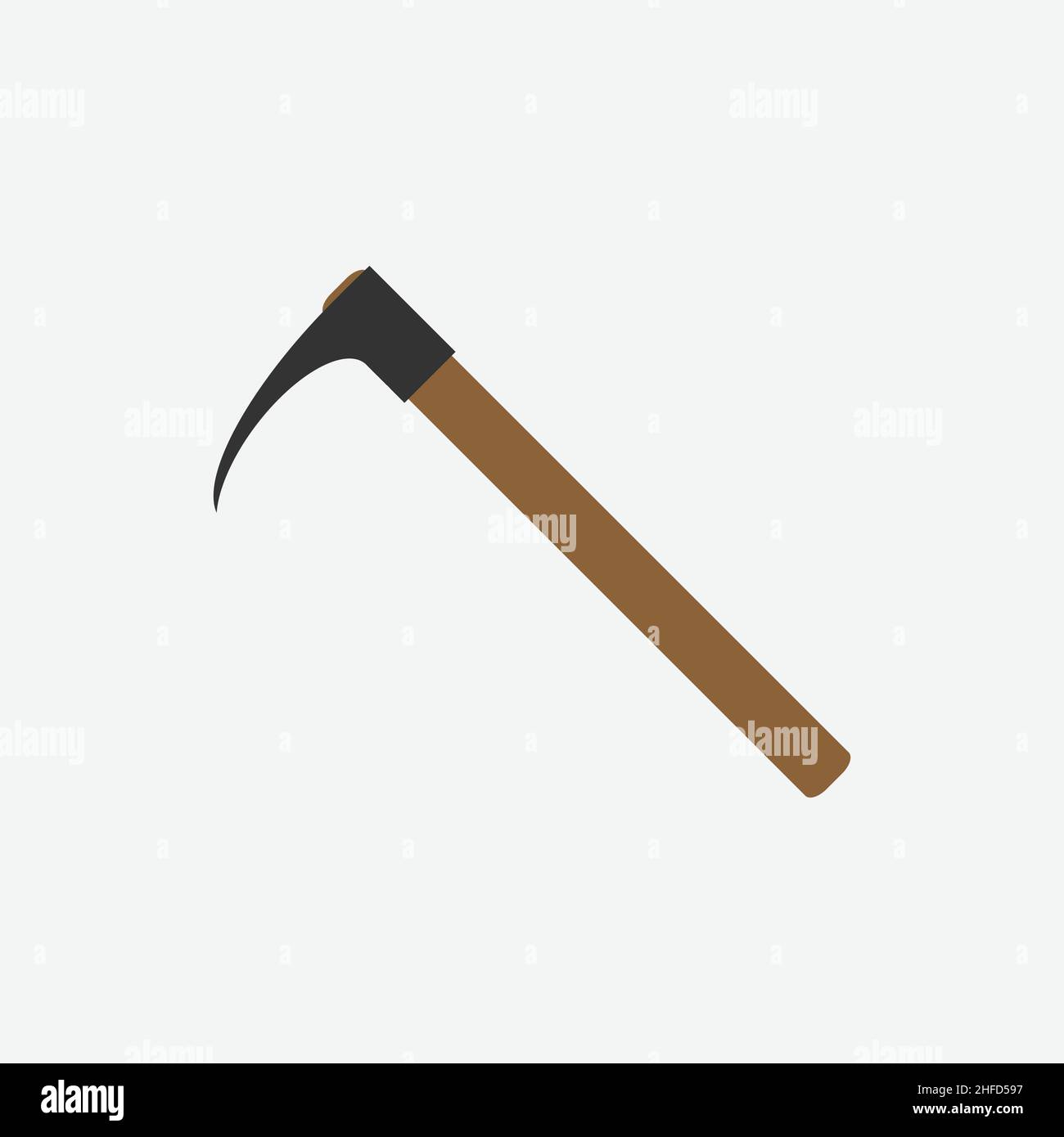 Adze icon, flat style. - Vector Stock Vector