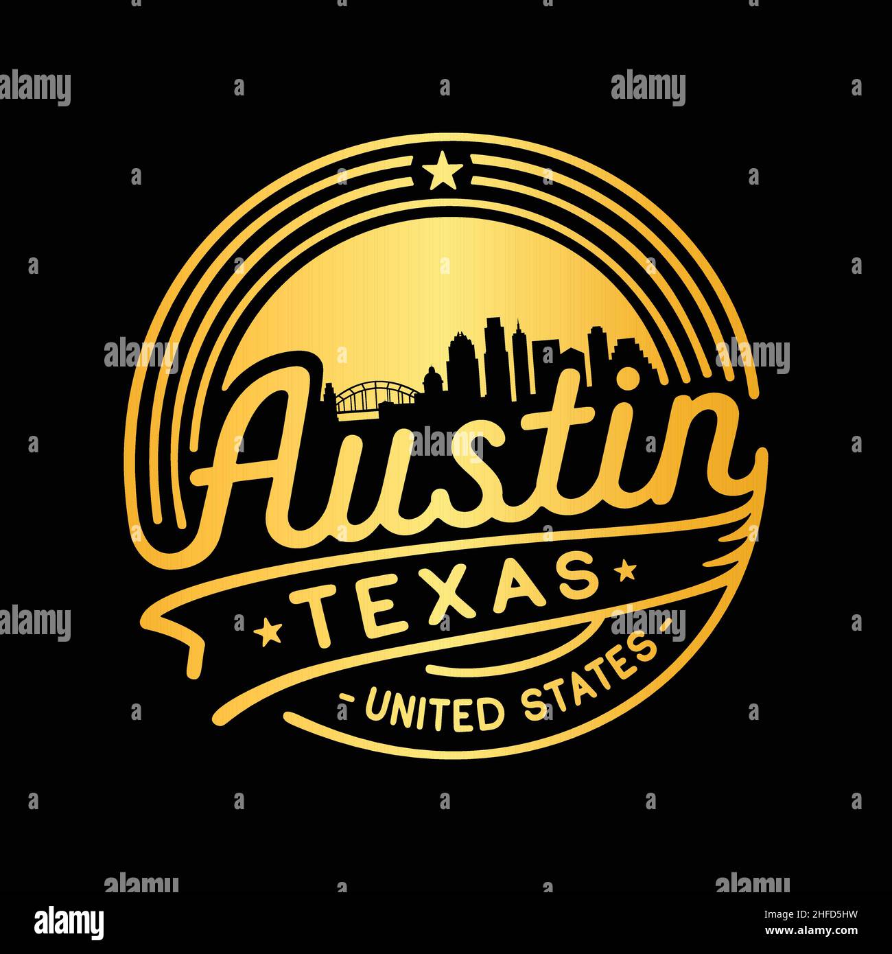 Austin Texas logotype. City of Austin vector design template Stock