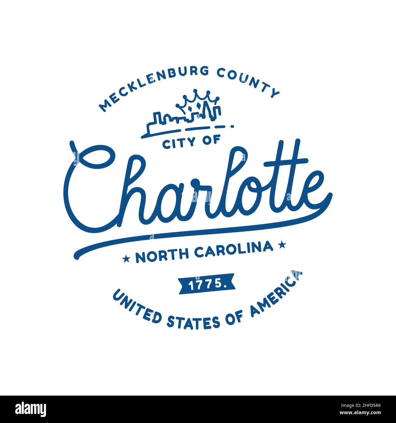 City of Charlotte. Vector and Illustration. Stock Vector