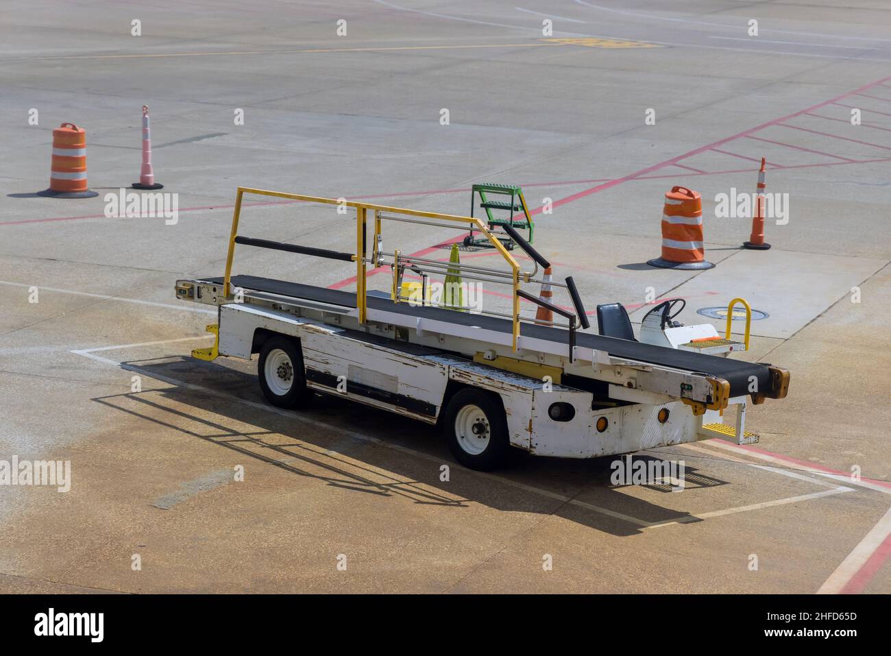 On Airport conveyor belt overhead view Stock Photo Alamy