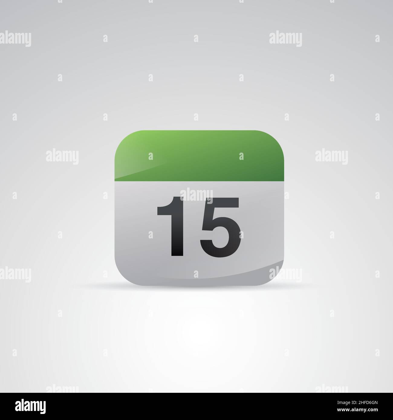 calendar icon in Flat Glossy color style isolated on gray background ...