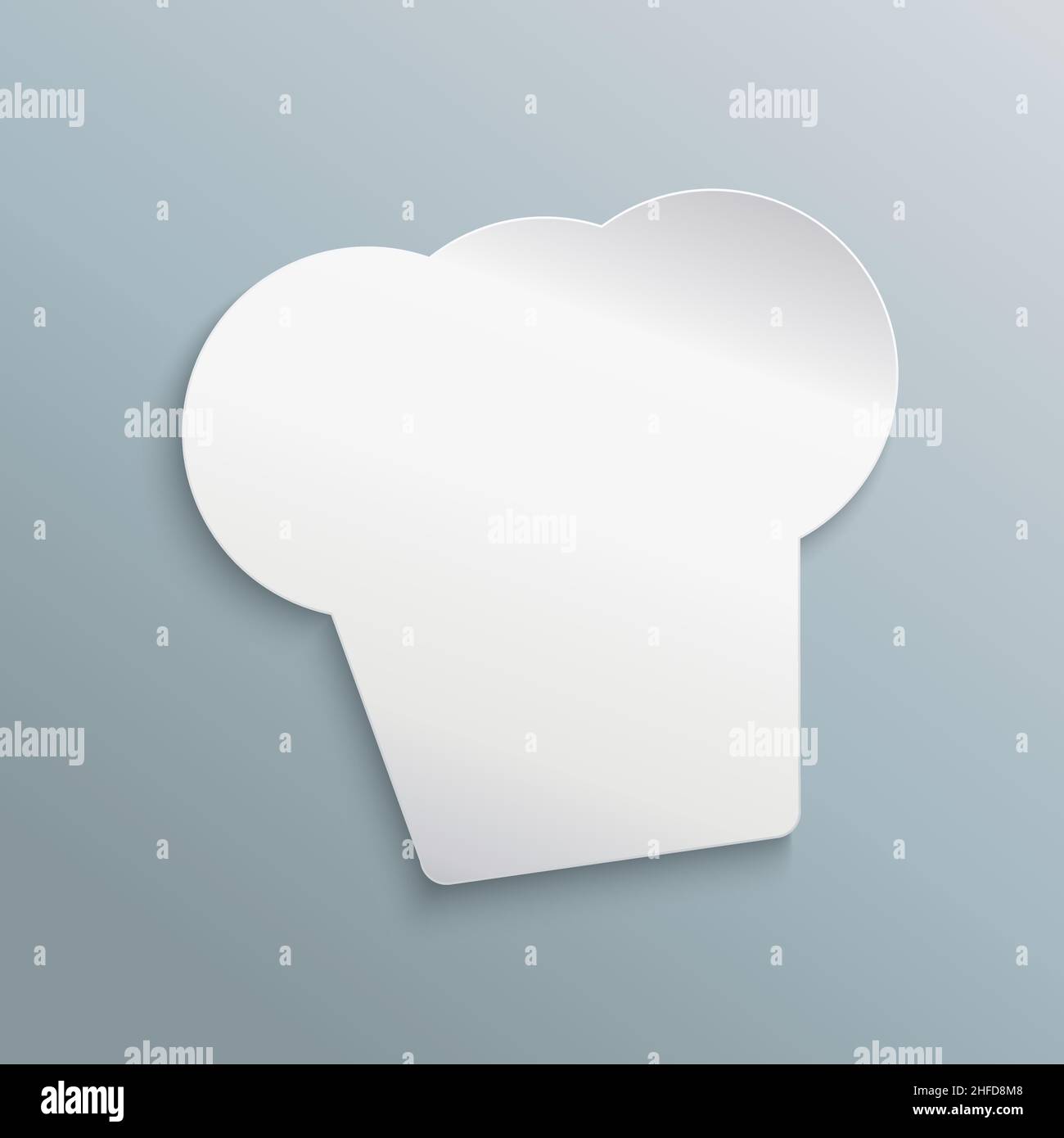 White paper Chef hat Infographic design on blue grey background. Vector illustration. Eps 10 vector file. Stock Vector