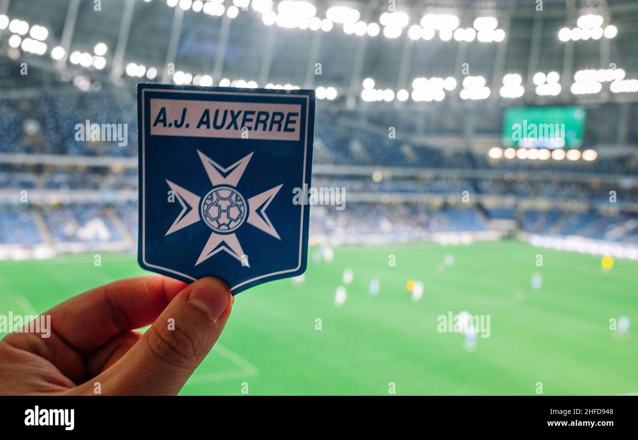 Fanion AJ Auxerre Football – 37 X 24 Cm, France