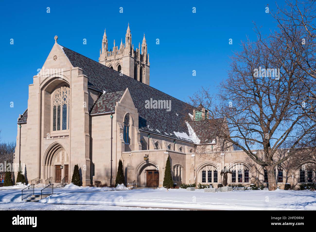 historic neo-gothic style church in hill district of saint paul minnesota Stock Photo