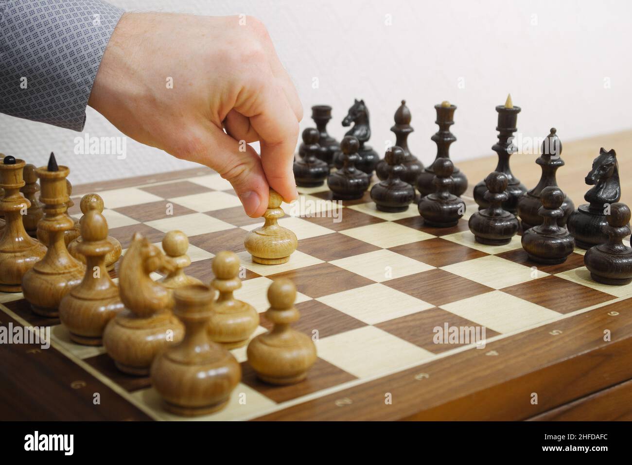 Chess game-opening - first move with a white pawn 21509829 Stock Photo at  Vecteezy