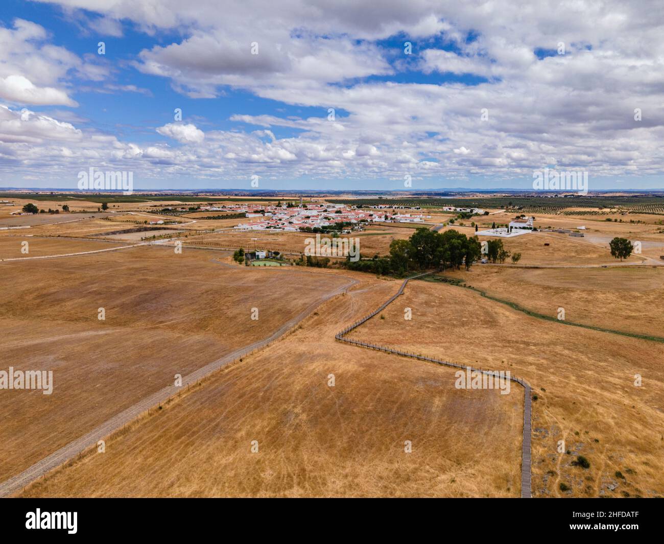 Aerial view of Luz New Village, built in 2002 on a site selected by the