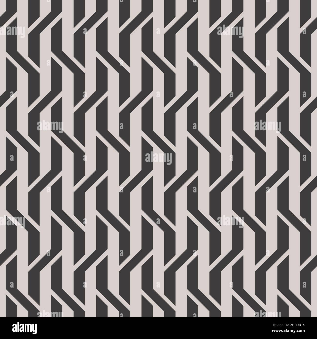 Zigzag Weaving Lines Seamless Background in Black and White Color. Vector Tileable pattern. Stock Vector