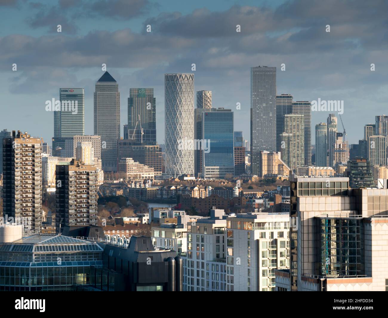 UK, England, London, Canary Wharf from City Stock Photo