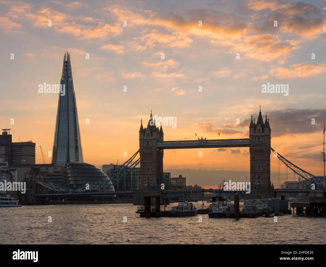 Europe, UK, England, London, Tower Bridge sunset Stock Photo