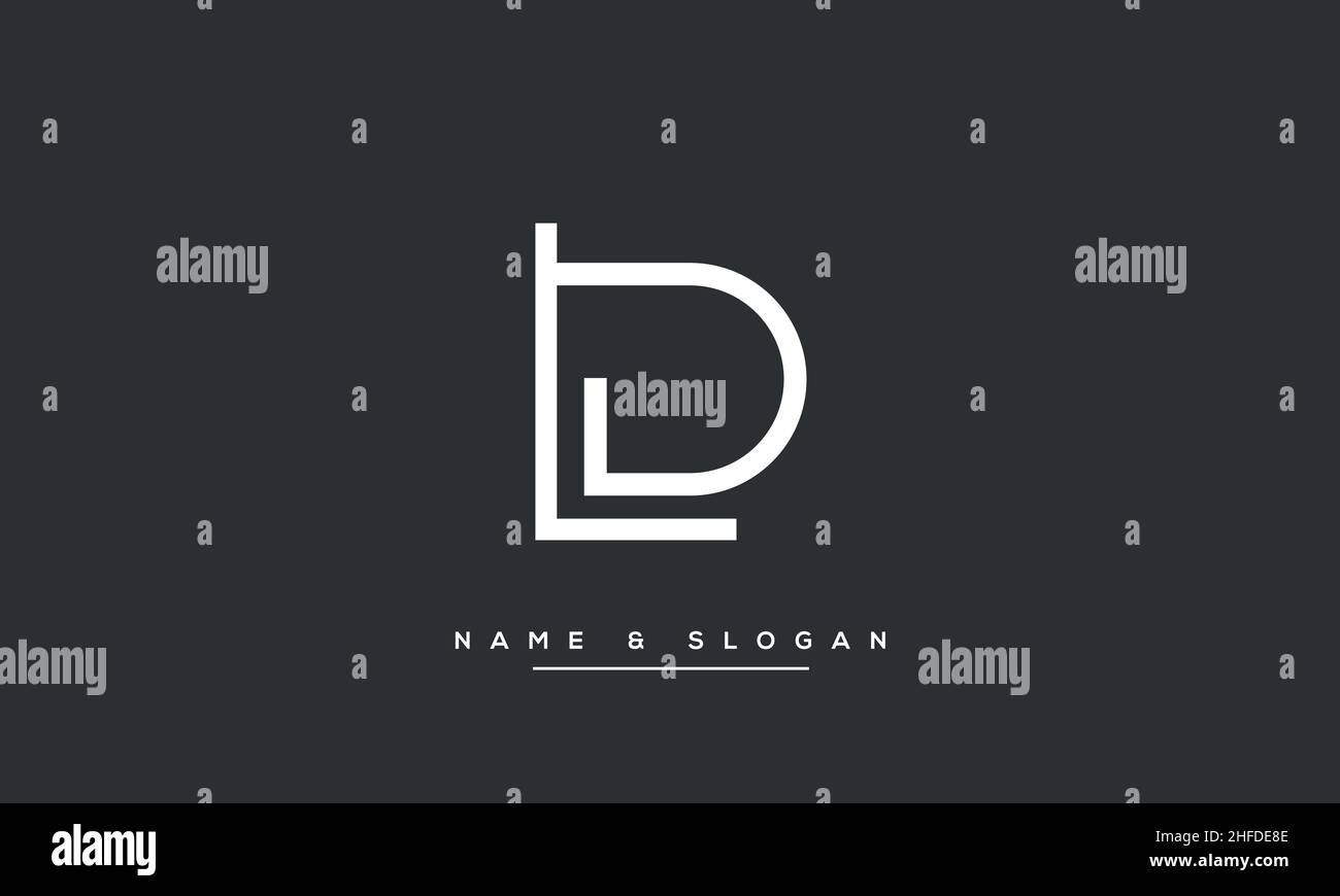 Modern abstract letter LD, DL logo design. Minimal LD, DL initial based icon vector Stock Vector