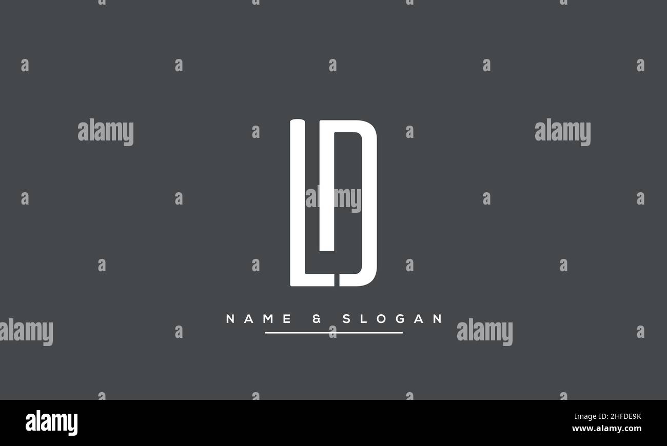 Modern abstract letter LD, DL logo design. Minimal LD, DL initial based icon vector Stock Vector
