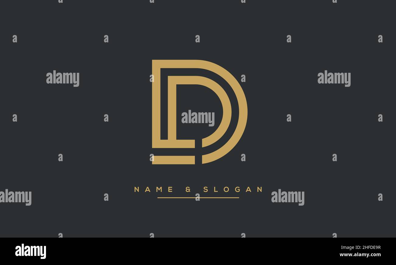 Modern abstract letter LD, DL logo design. Minimal LD, DL initial based icon vector Stock Vector