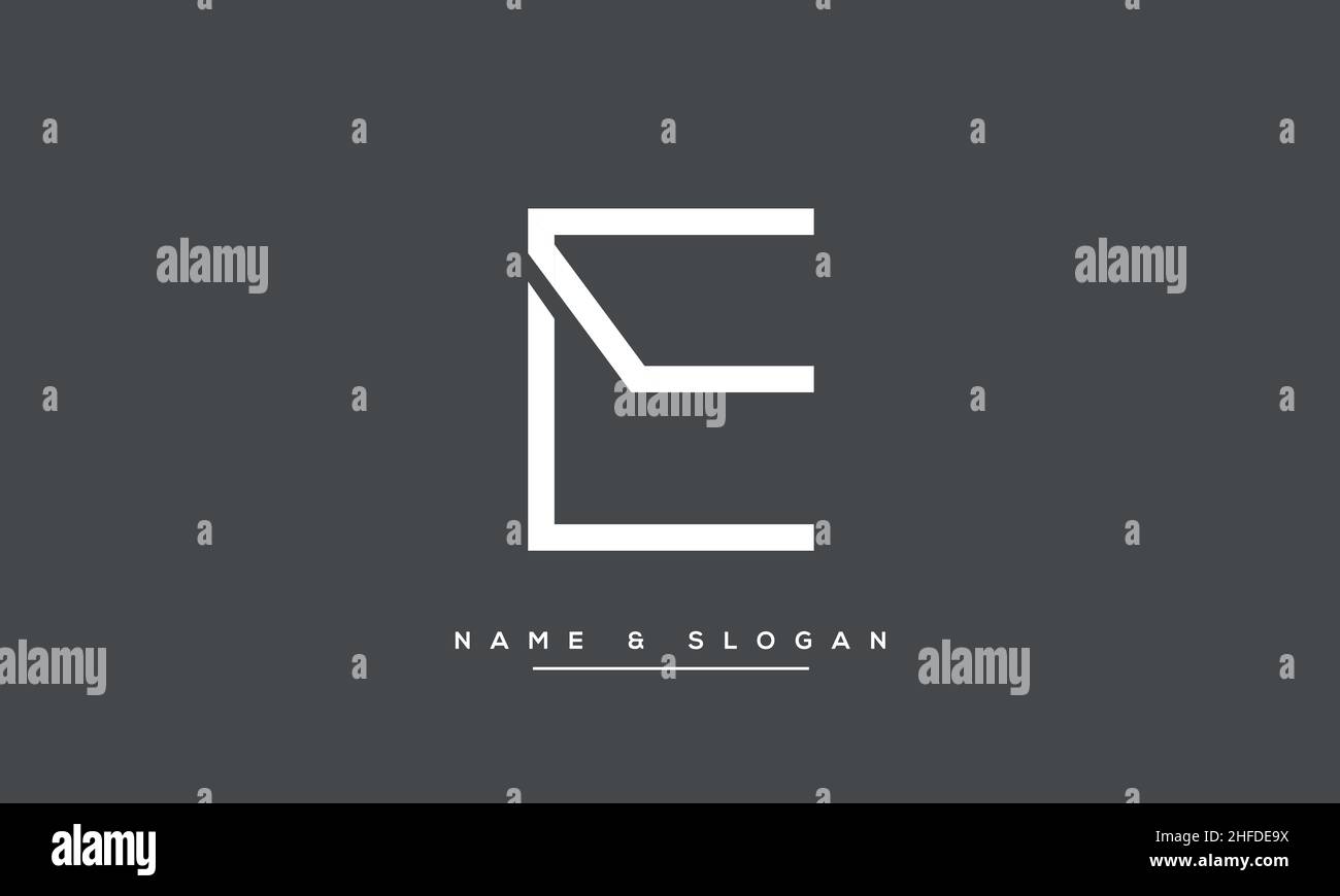 Modern abstract letter LE, EL logo design. Minimal LE, EL initial based icon vector Stock Vector