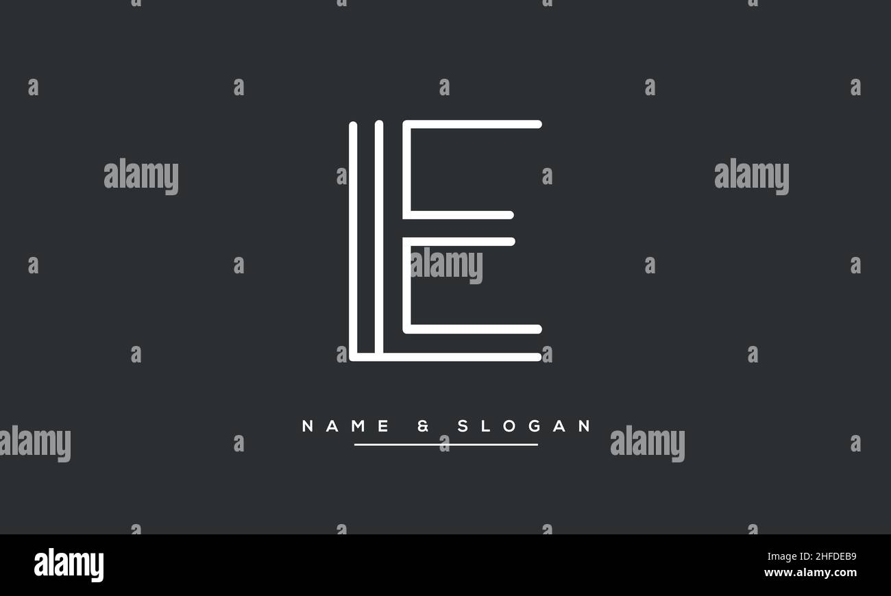 Modern abstract letter LE, EL logo design. Minimal LE, EL initial based icon vector Stock Vector