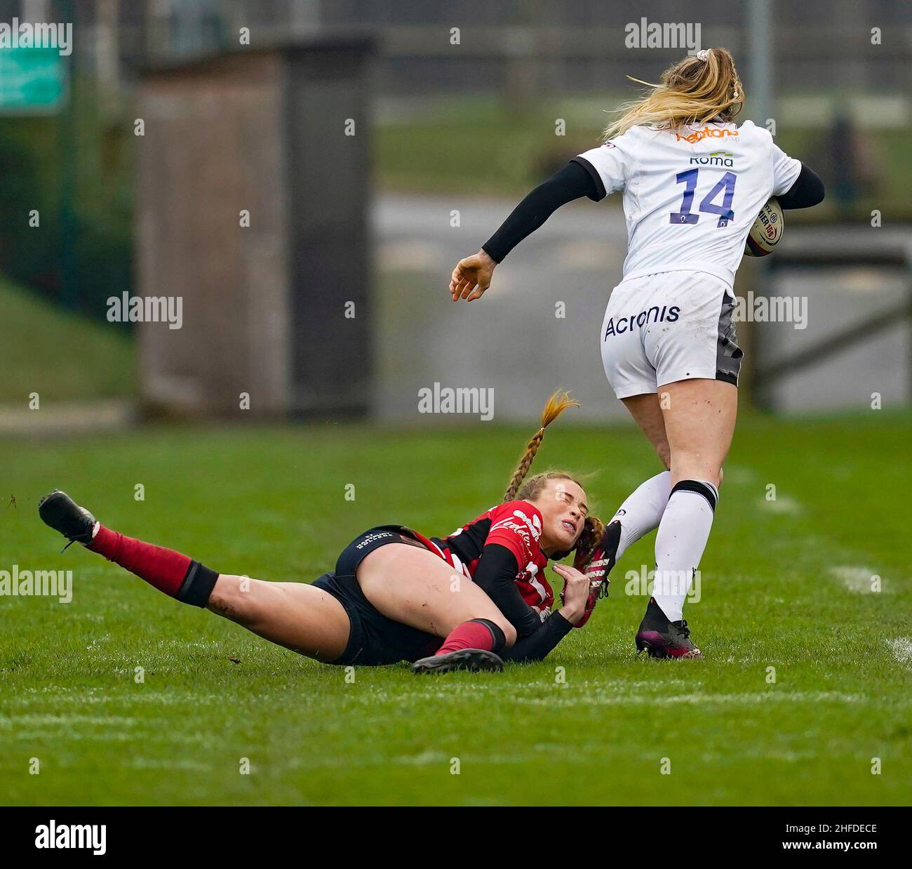 Gloucester, , 15, January, 2022, Rachel Lund (Gloucester) tackles