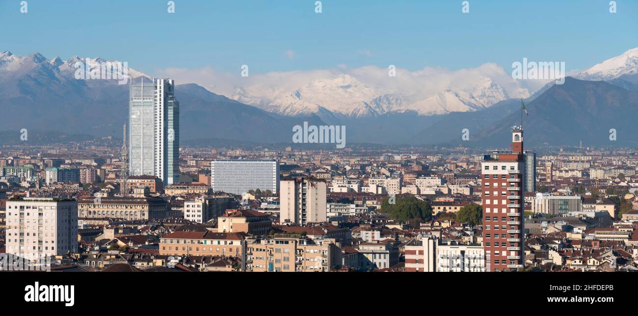 Italy, Piedmont, Turin city panorama Stock Photo