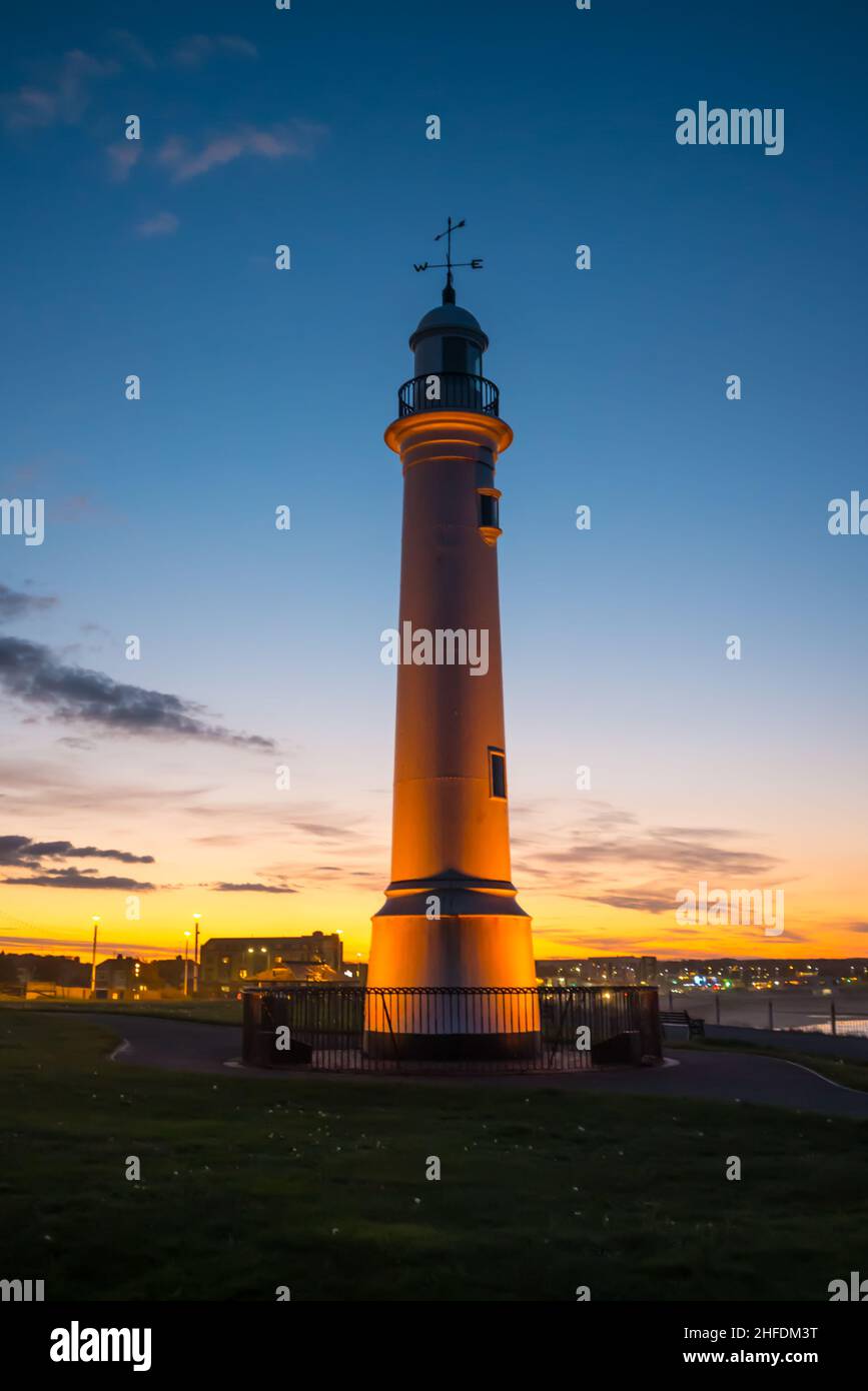 Early Evening at Seaburn Park Lighthouse at Cliffe Park, Roker, Sunderland Stock Photo