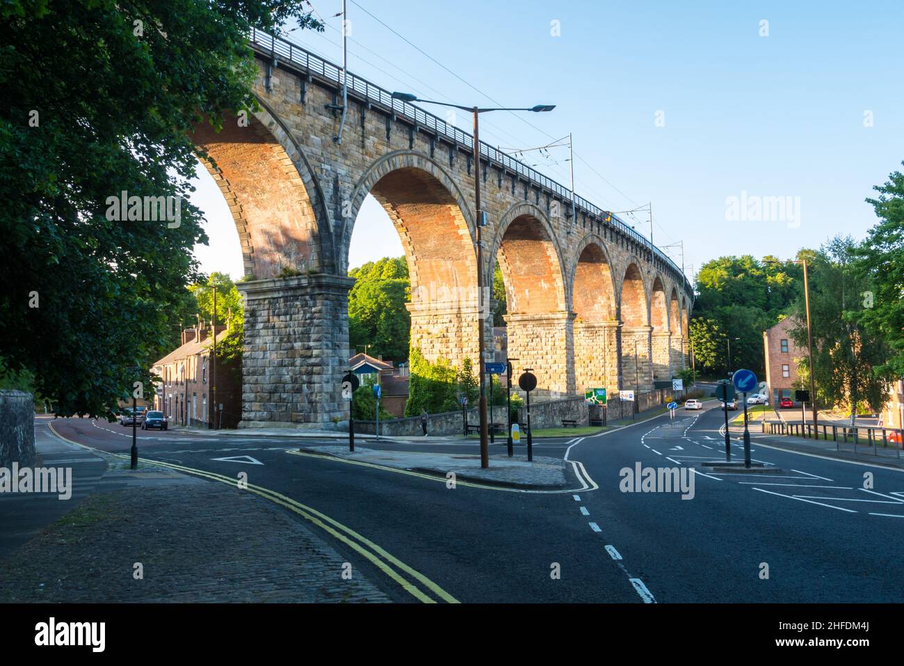 Chester Burn Viaduct (1868), Grade II Listed, at Chester-le-Street, County Durham Stock Photo