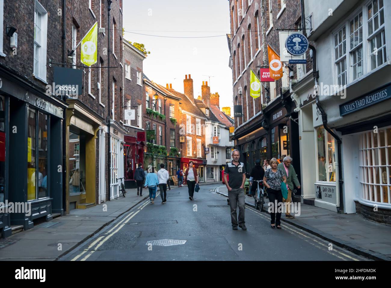 View Along Low Petergate in York Stock Photo