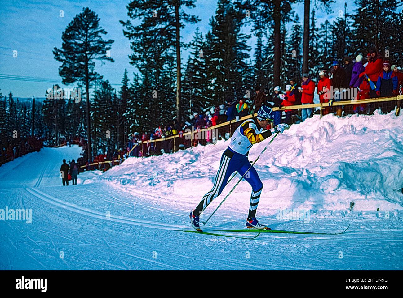 Mikhail Botvinov (RUS) competing in the men's 10km cross country skiing at the 1994 Olympic Winter Games. Stock Photo