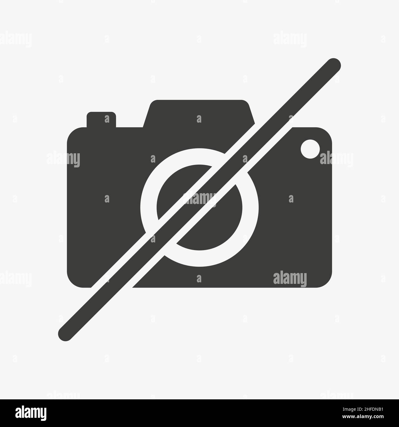 Crossed camera icon. Image is not available Stock Vector