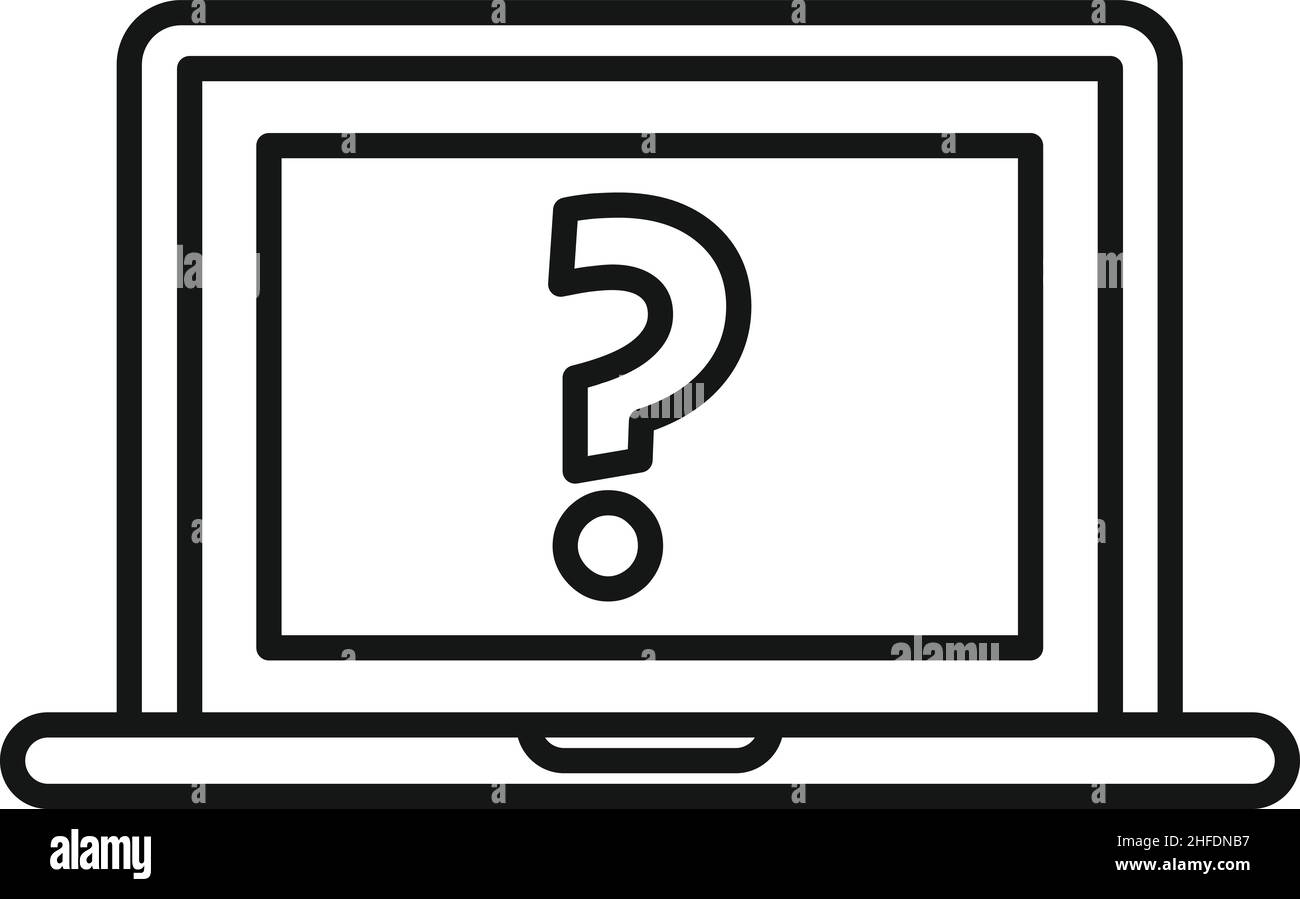 Laptop request icon outline vector. Document form. Online information ...