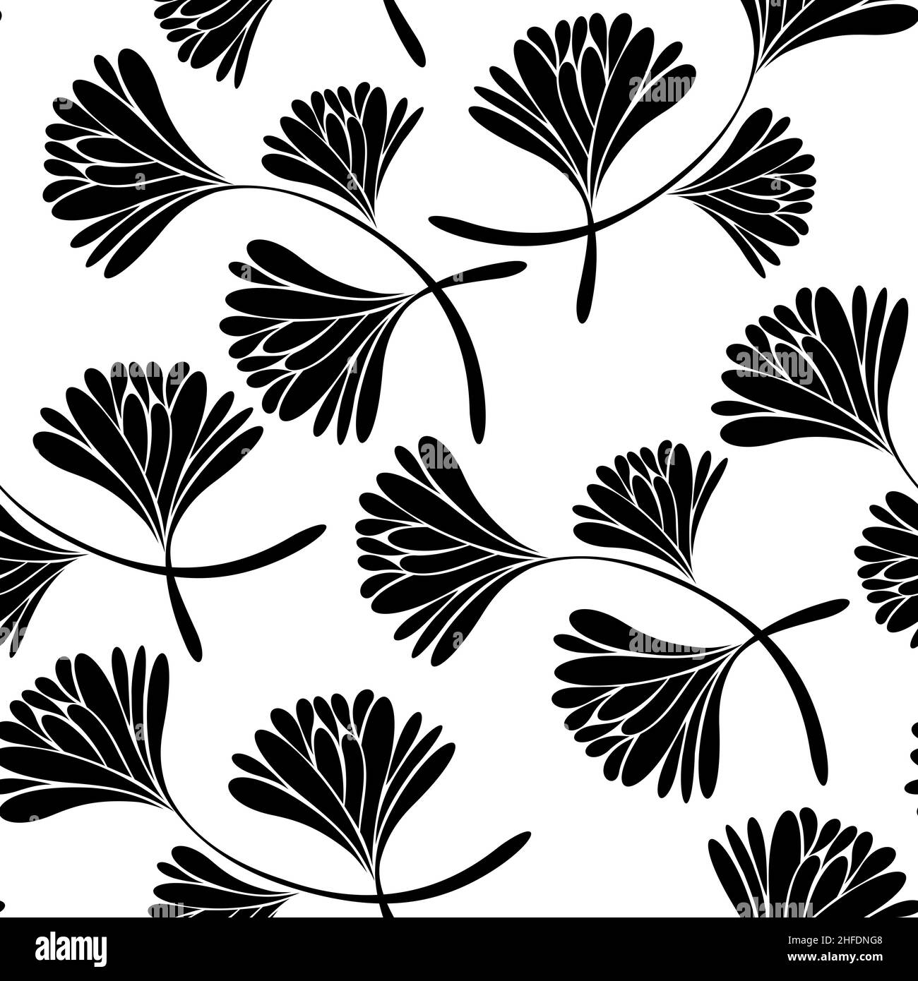 Seamless pattern with Chrysanthemums,japanese floral pattern on white background Stock Photo